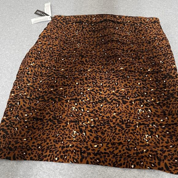 NWT Larry Levine  SZ 10 Animal Print Mini Skirt Boho Hippie Y2k Tiered Lined - Picture 2 of 9